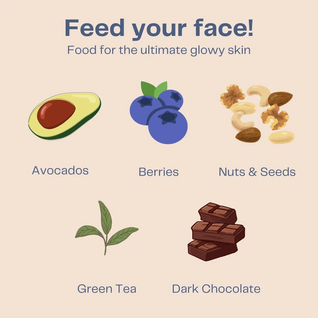 Woman eating healthy fruits for radiant and clear skin