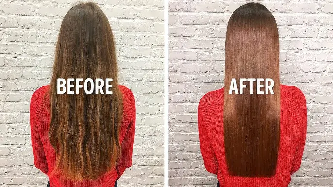 Before and after results of natural hair straightening methods Before and after results of natural hair straightening methods