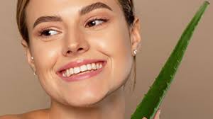 Fresh aloe vera gel applied on face for open pores