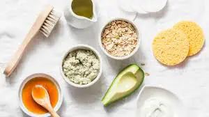 Woman with healthy glowing skin after eating pore-reducing foods naturally. 