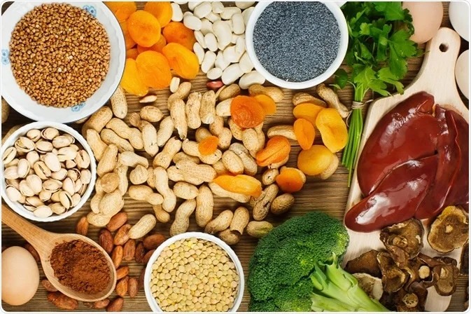 Healthy iron-rich vegetarian meal for women
