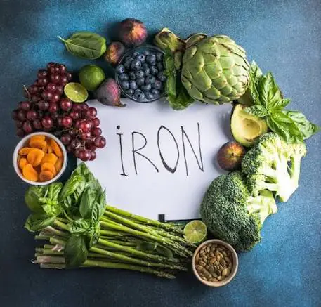 Healthy iron-rich vegetarian meal for women