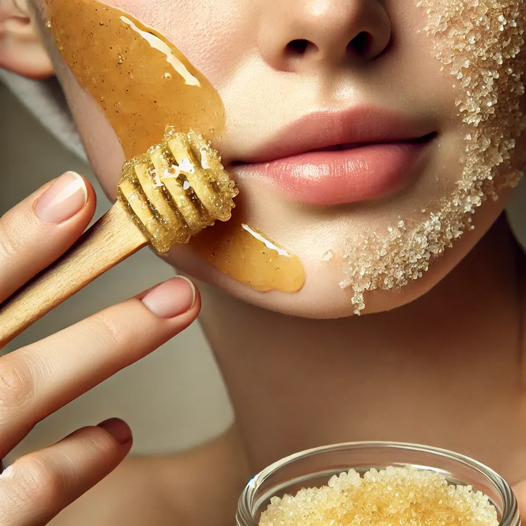 Kitchen ingredients that shrink pores naturally on a wooden table